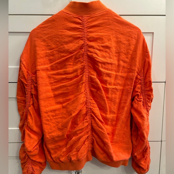 Free People Linen Blend Ruched Jacket XS NWOT - Picture 7 of 8